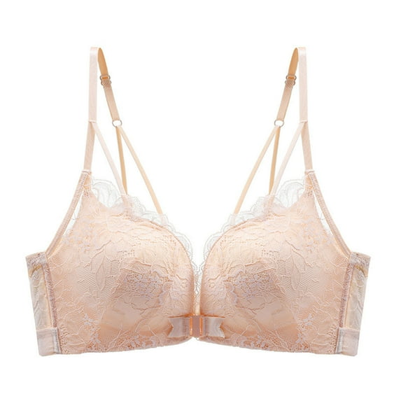 TMOYZQ Bras for Women Wireless Open Front Floral Lace T Shirts Bras Anti-Sagging Daily Bra Comfortable Convenient Soft Everyday Bras