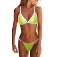 thumbnail image 1 of TMOYZQ Brazilian Thong Bikinis for Women, 2 Piece Bikini Sets High Cut Swimsuits Triangle Bathing Suits Solid Color Cheeky Swimwear with Spaghetti Straps, 1 of 5