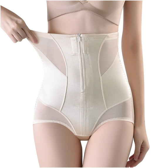 TMOYZQ Butt Lifting Shapewear for Women Tummy Control Zipper Front High Waisted Body Shaper Slimming Underwear Girdle Panty Adjustable Waist Trainer Shorts
