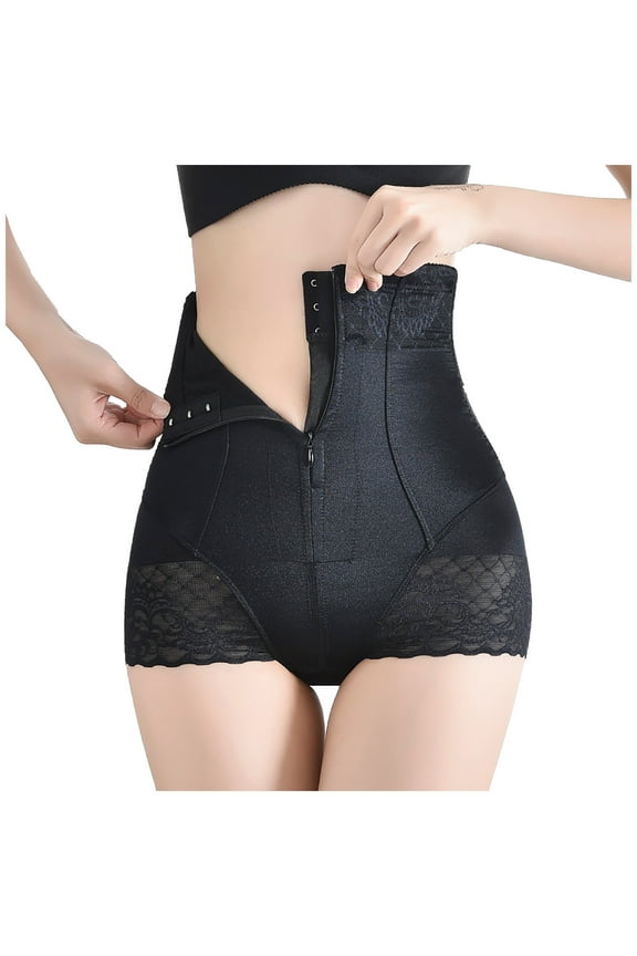 Butt Lifting Shapewear for Women Tummy Control Zipper Front High Waisted Body Shaper Slimming Underwear Girdle Panty Adjustable Waist Trainer Shorts