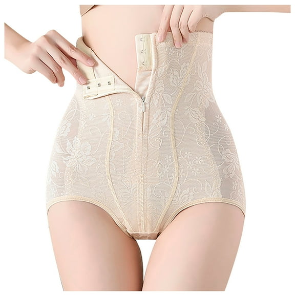 TMOYZQ Butt Lifting Shapewear for Women Tummy Control Zipper Front High Waisted Body Shaper Slimming Underwear Girdle Panty Adjustable Waist Trainer Shorts