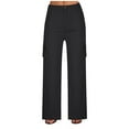 thumbnail image 1 of TMOYZQ Cargo Pants for Women, Lightweight Quick Dry Outdoor Travel Hiking Pants High Waist Wide Leg Stretch Casual Baggy Joggers with 6 Pockets, 1 of 6