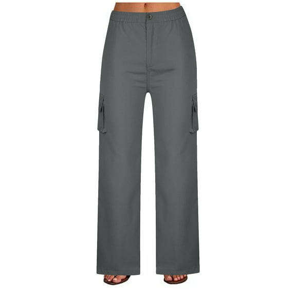 TMOYZQ Cargo Pants for Women, Lightweight Quick Dry Outdoor Travel Hiking Pants High Waist Wide Leg Stretch Casual Baggy Joggers with 6 Pockets