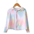 thumbnail image 1 of TMOYZQ Child Girls Sun Protection Zip-Up Hoodie Cooling Lightweight Cape Cropped Long Sleeve Sweatshirt with Thumbholes 2-11Y, 1 of 3