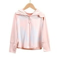 thumbnail image 1 of TMOYZQ Child Girls Sun Protection Zip-Up Hoodie Cooling Lightweight Cape Cropped Long Sleeve Sweatshirt with Thumbholes 2-11Y, 1 of 3