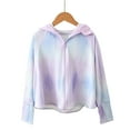 thumbnail image 1 of TMOYZQ Child Girls Sun Protection Zip-Up Hoodie Cooling Lightweight Cape Cropped Long Sleeve Sweatshirt with Thumbholes 2-11Y, 1 of 3