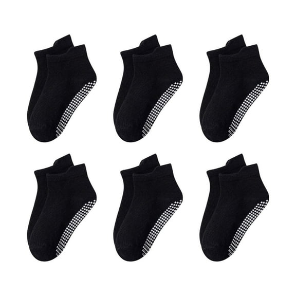 TMOYZQ Clearance Clothes under $5 Toddler Baby's Socks 6 Pairs Non Slip Skid Ankle Socks for Boys Girls Grips Cotton Socks for 0-3 Years Infants Kids