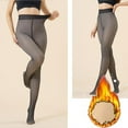 thumbnail image 1 of TMOYZQ Fleece Lined Tights for Women Fake Translucent Thermal Pantyhose Opaque Tights High Stretch Winter Warm Thick Leggings on Clearance, 1 of 7