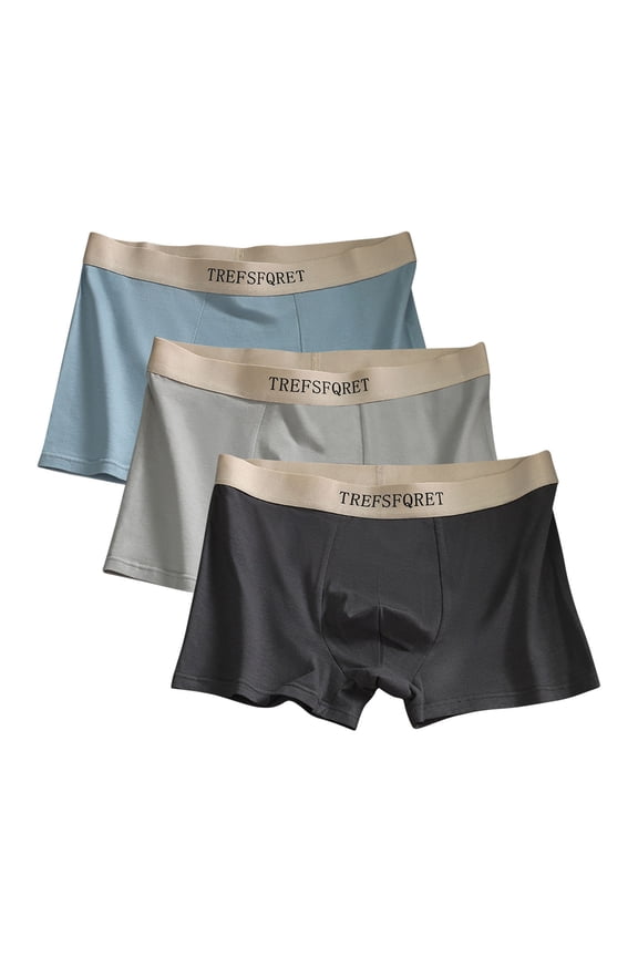 3 PC Men's Underwear Cool Conditioned Underwear Men's Stretch Boxers Fresh Breathable Boxers on Clearance