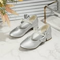 thumbnail image 1 of TMOYZQ Girls Dress Shoes Toddler Velcro Strap Mary Jane Shoes Kid Low Heels Glitter Sequins Princess Shoes for Wedding Party on Clearance, 1 of 4