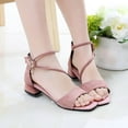 thumbnail image 1 of TMOYZQ Girls Sandals Low Heels Formal Shoes Open Toe Pump Sandals Glitter Party Wedding Shoes, 1 of 9