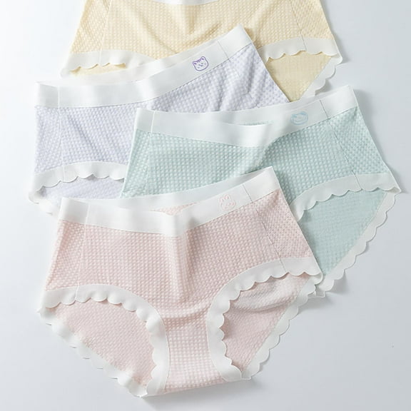 TMOYZQ Girls Underwear Seamless Full Coverage Panties No Show Breathable Teens Panties Soft Comfort Tagless Briefs Pack of 4