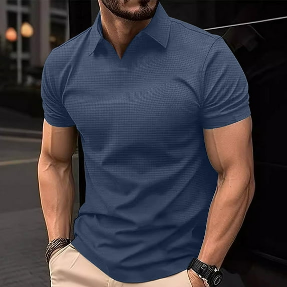 TMOYZQ Golf Shirts Men's Big and Big Classic Fit Quick Dry Short Sleeve Shirts Stretch Business Office Shirt Casual Soft Lightweight Breathable Blouse Tops