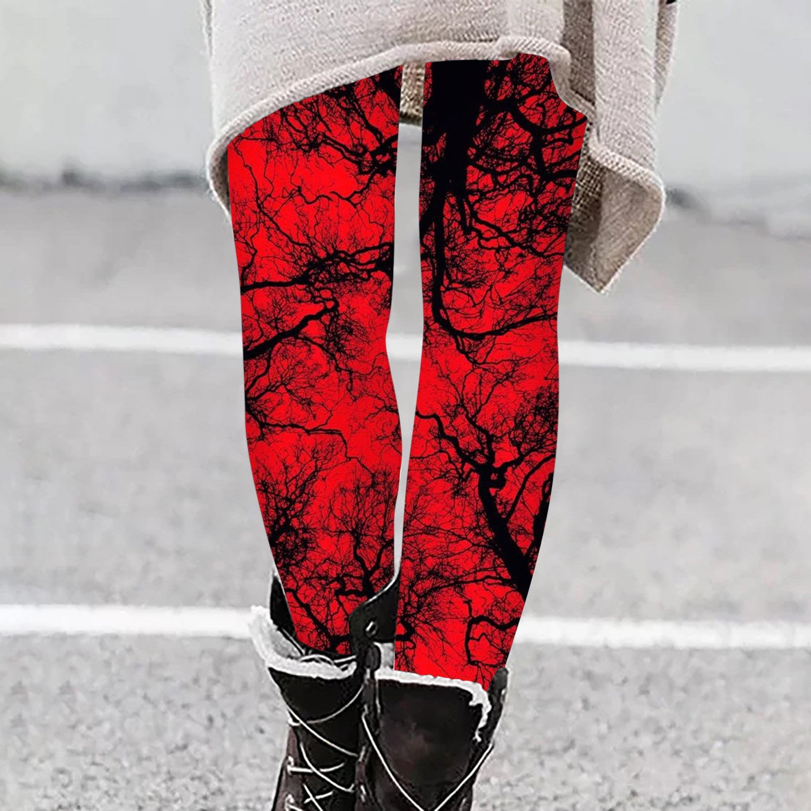 TMOYZQ Halloween Leggings for Women, Funny Graphic Pumpkin Spider