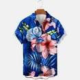 thumbnail image 1 of TMOYZQ Hawaiian Shirt for Men Short Sleeve Tropical Shirts Lapel Button Down Shirts Summer Beach Holiday Shirts (Available in Big and Tall), 1 of 3