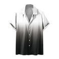 thumbnail image 1 of TMOYZQ Hawaiian Shirts for Men, Gradient Color Short Sleeve Shirts Summer Beach Casual Button Down Bowling Shirts Quick Dry Holiday Party Vacation Shirts(Available in Big & Tall), 1 of 5