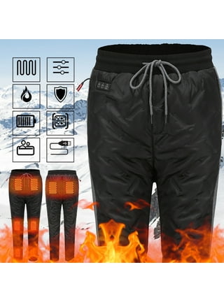 Winter Heated Warm Pants Men Usb Heating Elastic Trousers Intelligent Heated  Thermal Underwear Outdoor Camping Hiking Ski #T2G Color: BK, Size: M