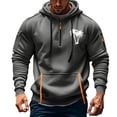 thumbnail image 1 of TMOYZQ Hoodies for Men Fall Winter Long Sleeve Quarter Zip Drawstring Hooded Sweatshirt Fashion Graphic Big and Tall Pullover Sweater with Mulit Pockets, 1 of 3
