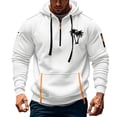 thumbnail image 1 of TMOYZQ Hoodies for Men Fall Winter Long Sleeve Quarter Zip Drawstring Hooded Sweatshirt Fashion Graphic Big and Tall Pullover Sweater with Mulit Pockets, 1 of 3