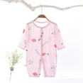 thumbnail image 1 of TMOYZQ Infant Baby Girl Boy One Piece Pajamas Jumpsuit Long Sleeve Button Down Lightweight Summer Pjs Sleepwear Onesie, 1 of 3