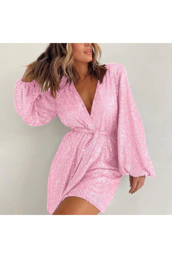 Jumpsuits for Women Plus Size Sequin Casual Formal Romper Long Sleeve Wrap V Neck Wedding Cocktail Party Guest Loose Jumpsuits