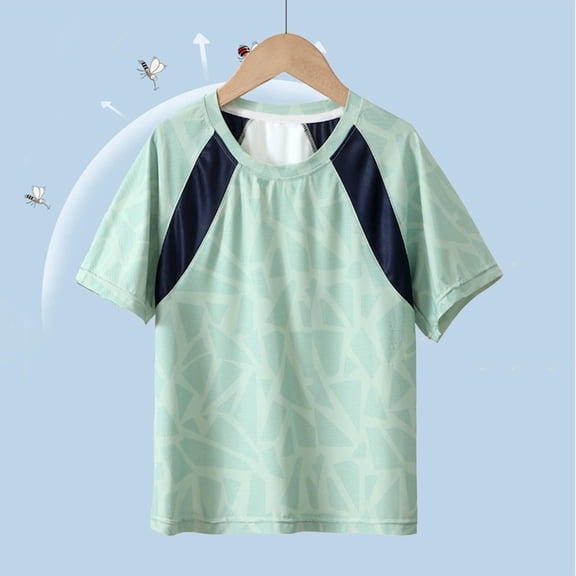 TMOYZQ Kid Boy Girl's UPF 50  Sun Guard Shirts Casual Quick Dry Y2k Soft Unisex Summer Tops