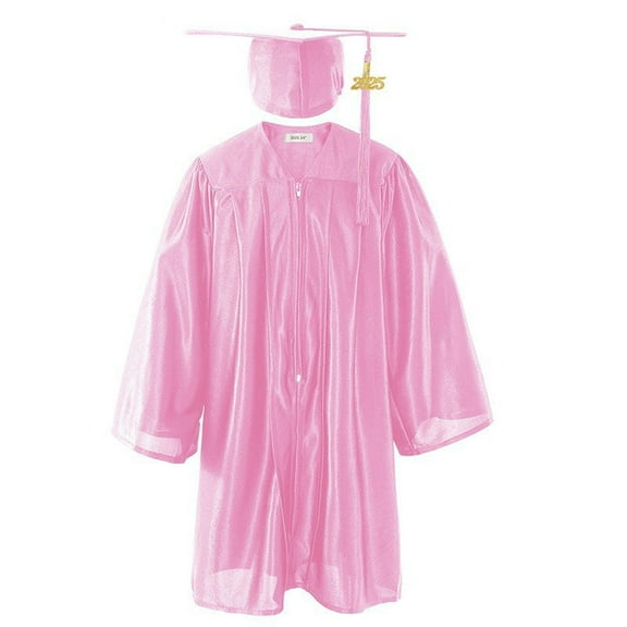 Cxenplz Kids Boys Girls Shiny Kindergarten and Preschool Graduation Gown Cap Set with 2025 Tassel