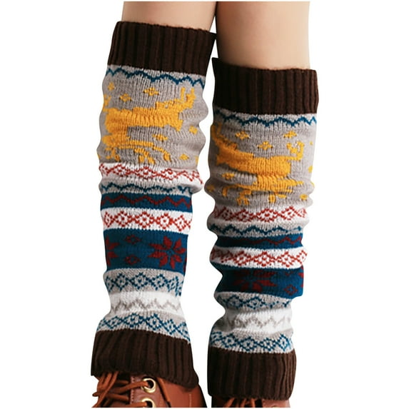 TMOYZQ Leg Warmers for Women, Warm Winter Cable Knitted Thermal Leg Warmers 80s Accessories Ribbed Boot Cuffs Topper for Party Dance Sports Best Xmas Gift