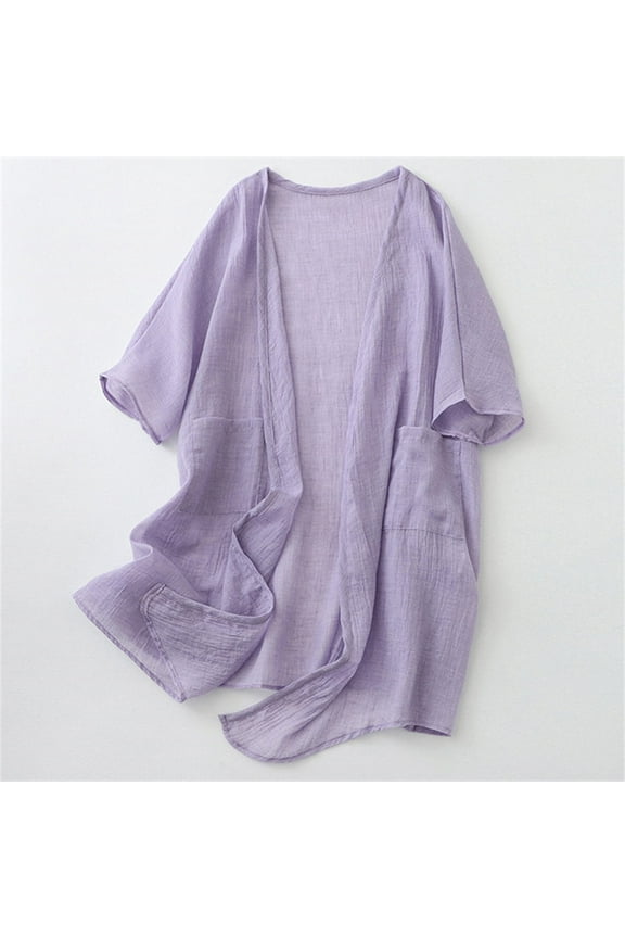 TMOYZQ Lightweight Cardigans for Women Beach Kimono Coverup Sheer Chiffon Cover Ups Casual Loose Open Front Cardigan Tops