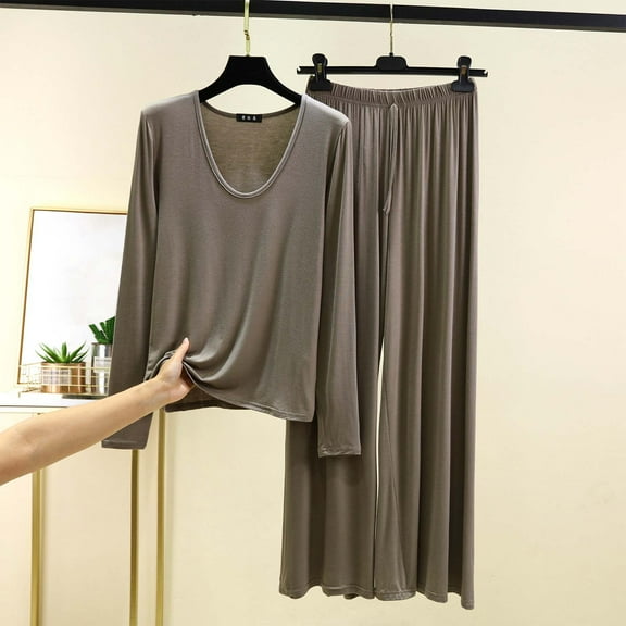 TMOYZQ Lounge Sets for Women Casual Loose Long Sleeve Tops and Long Pants Soft Comfy Pajamas Set 2 Piece Outfits