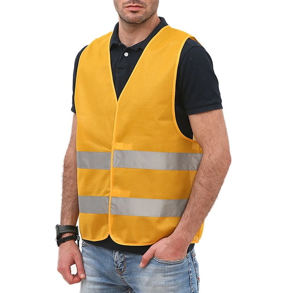 Cxenplz Men Womens High Visibility Safety Vests with 2 Hi Vis Reflective Strips Construction Vests for Traffic Work, Running, Surveyor and Security Guard