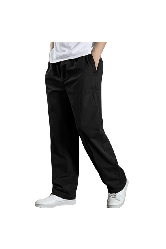 Men's Big & Tall Cargo Pants Casual Stretch Work Pants Lightweight Outdoor Hiking Pants Athletic Workout Running Joggers Pants Sweatpants with Pockets