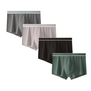 TMOYZQ Men's Cotton Boxer Briefs Big & Tall 4 Pack Moisture-Wicking Stretch Underwear with Ball Pouch Comfort & Breathable Low Rise Tagless Briefs on Clearance