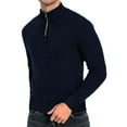 thumbnail image 1 of TMOYZQ Men's Crewneck Sweaters Fashion Quarter-Zip Turtleneck Pullover Jumpers Slim Fit Solid Long Sleeve Ribbed Pullover Sweater, 1 of 5