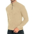 thumbnail image 1 of TMOYZQ Men's Crewneck Sweaters Fashion Quarter-Zip Turtleneck Pullover Jumpers Slim Fit Solid Long Sleeve Ribbed Pullover Sweater, 1 of 5