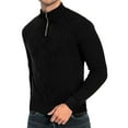 thumbnail image 1 of TMOYZQ Men's Crewneck Sweaters Fashion Quarter-Zip Turtleneck Pullover Jumpers Slim Fit Solid Long Sleeve Ribbed Pullover Sweater, 1 of 5