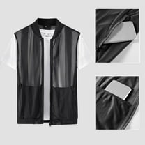 Cxenplz Men's Fishing Vest Summer Outdoor Mesh Work Journalist's Vest Jacket