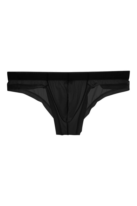 Men's Ice Silk Bikini Briefs Quick Dry Low Rise Triangle Bikinis Breathable Soft Stretch Elastic Waistband Bulge Pouch Underwear Comfort Tagless Underpants