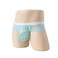thumbnail image 1 of TMOYZQ Men's Lace Frilly Thong Panties Sheer Mesh Bikini Briefs T-back G-string Underwear Low Rise Valentine's Day Thong Panties on Clearance, 1 of 2