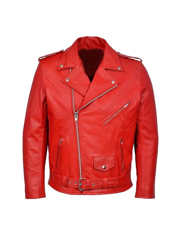 Men's Leather Biker Jacket Vintage Stand Collar Motorcycle PU Jacket Casual Fall Winter Lightweight Full Zip Up Slim Fitted Jacket Coats