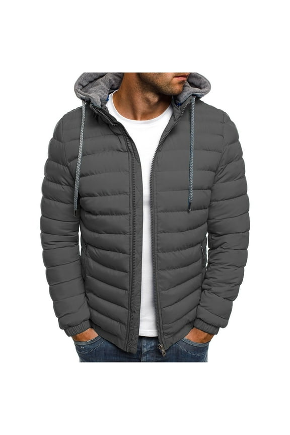 Men's Lightweight Hooded Winter Packable Puffer Jacket Full Zip Insulated Waterproof Warm Quilted Down Parka Jacket Coat Outerwear for Cold Weather (S-3XL)