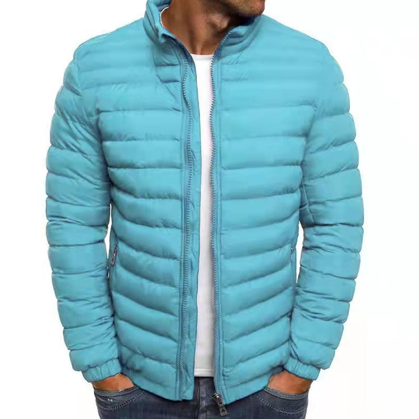 TMOYZQ Men's Lightweight Winter Packable Puffer Jacket Full Zip ...