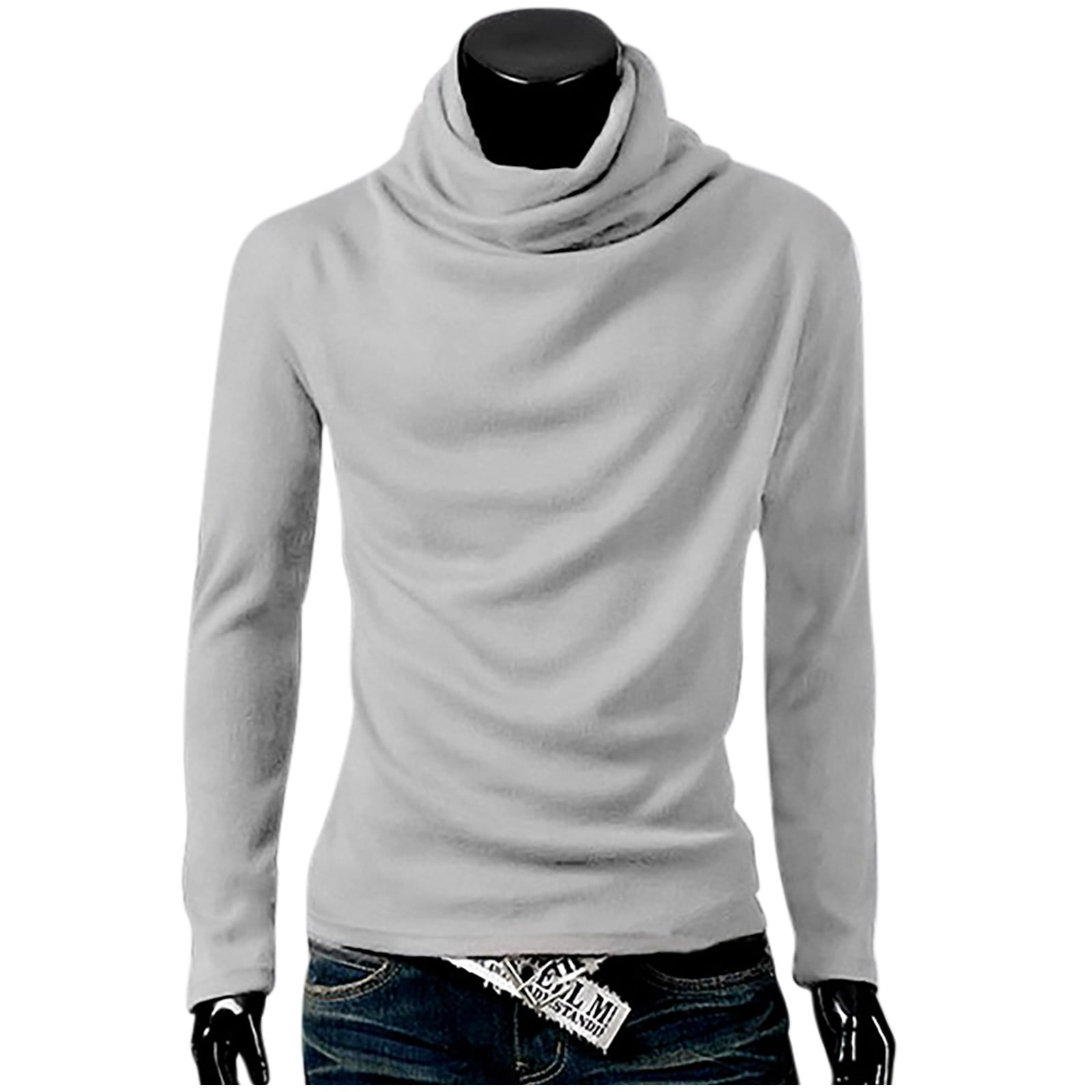 Askdeer En's Turtleneck Shirts Cotton Long Sleeve Theral Pullover