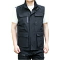 thumbnail image 1 of TMOYZQ Men's Outdoor Fishing Vest Casual Work Mesh Lined Vests Breathable Waterproof Travel Photo Cargo Vest Jacket with Multi Pockets, Available in Plus Size, 1 of 1