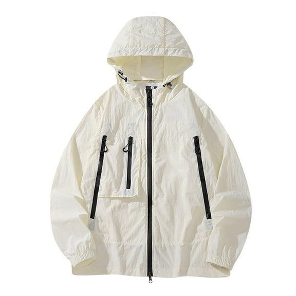 TMOYZQ Men’s Rain Jacket with Hood Lightweight Rain Coats Waterproof Raincoat Packable Windbreaker for Hiking Cycling