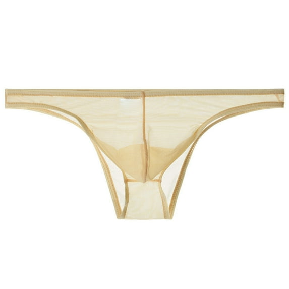TMOYZQ Men's See-Through Breathable Mesh T-Back G-Strings Thong Bulge Pouch Stretch Tagless Underwear Low Waist Butt-Flaunting Bikini Briefs Male Panties