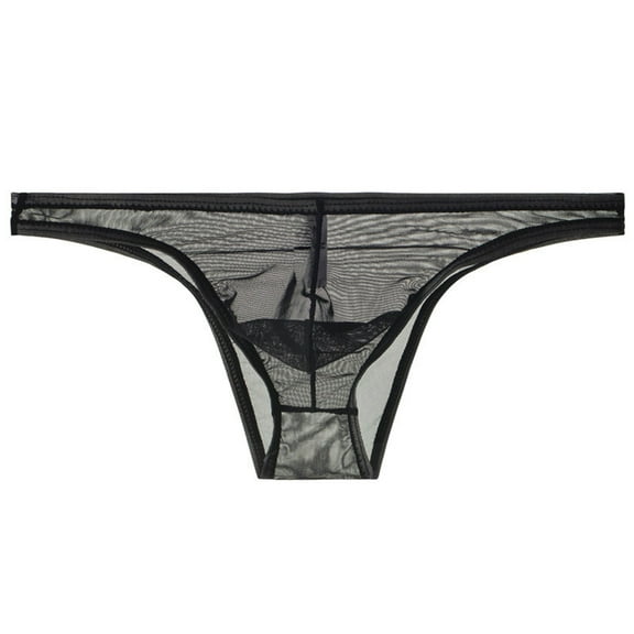 TMOYZQ Men's See-Through Breathable Mesh T-Back G-Strings Thong Bulge Pouch Stretch Tagless Underwear Low Waist Butt-Flaunting Bikini Briefs Male Panties