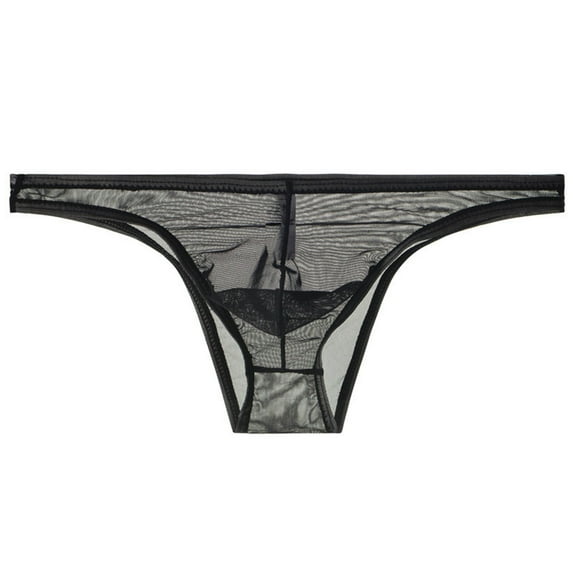 TMOYZQ Men's See-Through Breathable Mesh T-Back G-Strings Thong Bulge Pouch Stretch Tagless Underwear Low Waist Butt-Flaunting Bikini Briefs Male Panties
