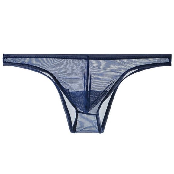TMOYZQ Men's See-Through Breathable Mesh T-Back G-Strings Thong Bulge Pouch Stretch Tagless Underwear Low Waist Butt-Flaunting Bikini Briefs Male Panties
