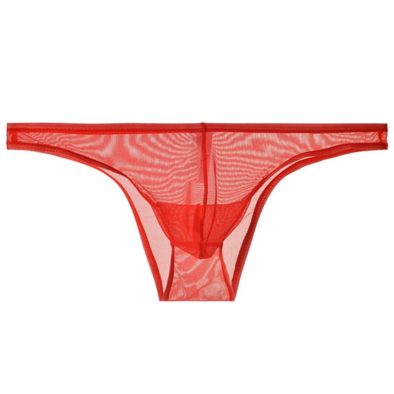 TMOYZQ Men's See-Through Breathable Mesh T-Back G-Strings Thong Bulge Pouch Stretch Tagless Underwear Low Waist Butt-Flaunting Bikini Briefs Male Panties